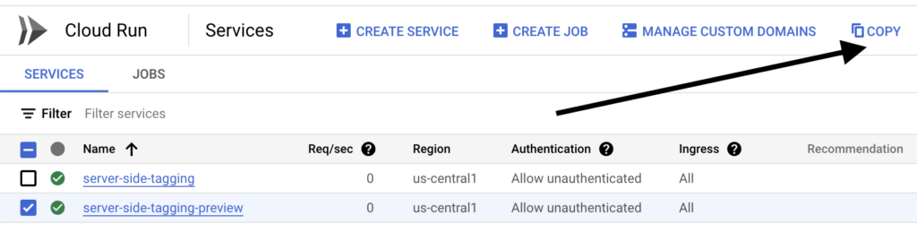 Copy preview service