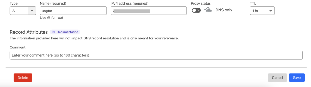 Configure CDN record